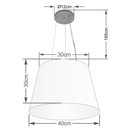 Ver imagem 2 de Lustre Pendente Cone Md-4152 Cúpula em Tecido 30/40x30cm Rustico Cinza - Bivolt