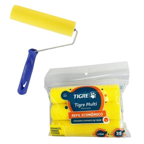 Kit 3 Minirolos Superficie Lisa Refil Econômico 15cm | Tigre