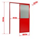 Ver imagem 4 de Porta Correr Suspensa Meia Lambril Meia Vidro Esq L.25 Vermelha 210x100 Brimak