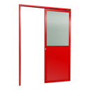 Ver imagem 1 de Porta Correr Suspensa Meia Lambril Meia Vidro Esq L.25 Vermelha 210x100 Brimak