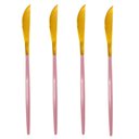 Ver imagem 1 de Facas de Mesa Inox Dourado e Rosa Lady 4 Peças - Casambiente