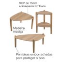 Ver imagem 5 de Conjunto Sala de Estar Mesa Centro Lateral Orgânica Pé Madeira Hanover