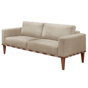 Sofá Namoradeira Bella Luxo Castellar Móbile Corino Off White