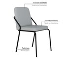 Ver imagem 3 de Cadeira Bloom Fixa C-4 Pes S-braco 490x580x850 Mm com 1 Un Courino Saturno Off White Courino Saturno