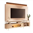 Ver imagem 1 de Conjunto Painel C/led Nobre e Bancada Ária Tv até 85 Polegadas Off White/castanho G26 - Hb Móveis