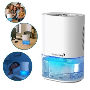 Desumidificador Antimofo Secar Ar Elétrico 2000ml Led Lâmpada Ambiente 7 Cores Branco Importway