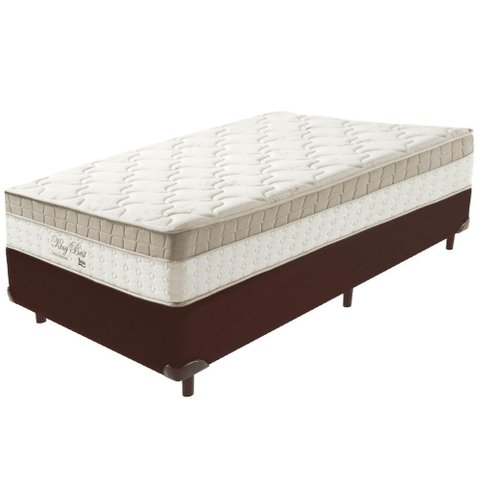 Cama Box Marrom e Colchão King Best Molas Ensacadas Solteiro 88x188x33 Anjos