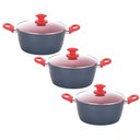 Ver imagem 1 de Kit 3 Caçarolas Indução Cerâmica 3,7mm 24cm Não Gruda Onix
