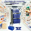 Ver imagem 4 de Carrinho de compras com rodas dobrável com 3 Caixas corel