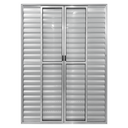 Ver imagem 1 de Porta Balcão de Aluminio Branco 6 Folhas com Trinco 2,10x1,80