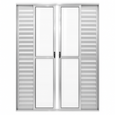 Ver imagem 2 de Porta Balcão de Aluminio Branco 6 Folhas com Trinco 2,10x1,80