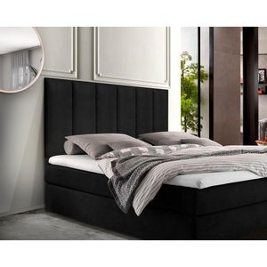 Cabeceira Cama Box Casal Suede Estofada Painel 140x56 Varias Cores: Preta