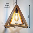 Ver imagem 2 de Luminária Teto Pendente Madeira Maciça Rústica Retrô Moderna