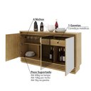 Ver imagem 3 de Buffet Ammo com 3 Portas e Espelhos - Natural