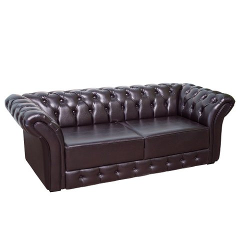 Namoradeira Chesterfield 186cm Marrom com Capitonê