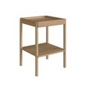 Ver imagem 1 de Mesa Lateral Quadrada c/ Prateleira 43cm Pé Madeira Oslo Hanover 37962E