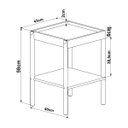 Ver imagem 2 de Mesa Lateral Quadrada c/ Prateleira 43cm Pé Madeira Oslo Hanover 37962E