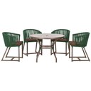 Ver imagem 1 de Mesa com 4 Cadeiras e Noronha Estofado 9 Trama Original Verde