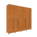 Ver imagem 4 de Conjunto Guarda Roupa Casal 6 Portas 8 Gavetas Puxador MDF com Pés Portugal e Cama Casal Monaco Bege