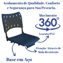Ver imagem 2 de Cadeira para Barco Giratória Prática Dobrável Preta