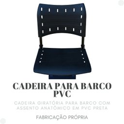 Cadeira para Barco Giratória Prática Dobrável Preta - 7