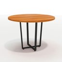 Ver imagem 3 de Mesa de Reunião Industrial Linha Corporativa de Alto Padrão MDF 110cm Freijó com Preto F5 Office