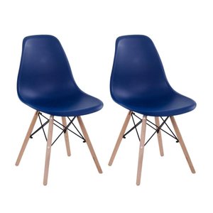 Kit 2 Cadeiras Charles Eames Azul Bic