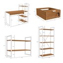 Ver imagem 3 de Conjunto Completo para Escritório 5 Peças com Mesa Escrivaninha Linha Industrial Kappesberg