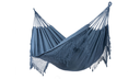 Ver imagem 2 de Rede de Descanso Casal Algodão Eco Bluish Gray, com Franja e Detalhes Artesanais em Macramê.