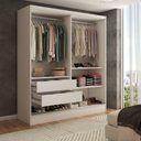 Ver imagem 6 de Guarda-roupa Solteiro Swift 2 Portas 2 Gavetas com Espelho Branco - Panorama Móveis