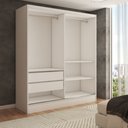 Ver imagem 4 de Guarda-roupa Solteiro Swift 2 Portas 2 Gavetas com Espelho Branco - Panorama Móveis