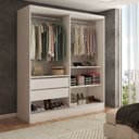 Ver imagem 2 de Guarda-roupa Solteiro Swift 2 Portas 2 Gavetas com Espelho Branco - Panorama Móveis