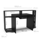Ver imagem 4 de Mesa Gamer XT Racer CONTROL Politorno Com Espaço Para Gabinete Preta