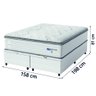 Cama Box Baú Casal Queen Colchão Molas Guarda Costas com Pillow 158x198x81cm Branco/cinza - 5