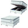 Cama Box Baú Casal Queen Colchão Molas Guarda Costas com Pillow 158x198x81cm Branco/cinza - 1