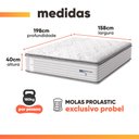 Ver imagem 5 de Cama Box Baú Casal Queen Colchão Molas Guarda Costas com Pillow 158x198x81cm Branco/cinza