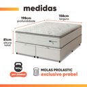 Ver imagem 4 de Cama Box Baú Casal Queen Colchão Molas Guarda Costas com Pillow 158x198x81cm Branco/cinza