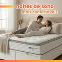 Ver mais imagens de Cama Box Baú Casal Queen Colchão Molas Guarda Costas com Pillow 158x198x81cm Branco/cinza