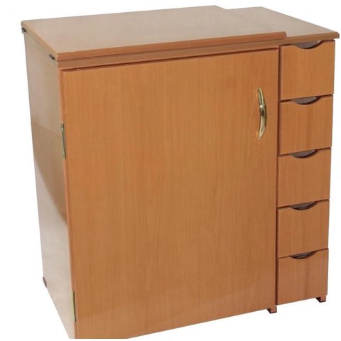 Gabinete 5 Gavetas Máquina Domestica+4 Rodinhas- Luxo-cedro