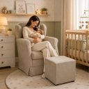 Ver imagem 7 de Poltrona Amamentação em Balanço com Puff em Suede Premium