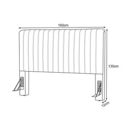 Cabeceira Cama Box Queen 1,60m Estofada Havai Veludo Bege - 6