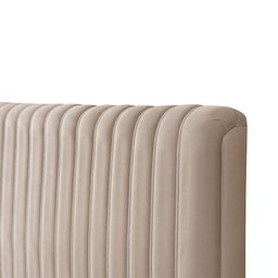 Cabeceira Cama Box Queen 1,60m Estofada Havai Veludo Bege - 4