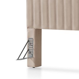 Cabeceira Cama Box Queen 1,60m Estofada Havai Veludo Bege - 5