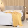 Cabeceira Cama Box Queen 1,60m Estofada Havai Veludo Bege - 1