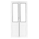 Ver imagem 1 de Porta de Alumínio Camarão com Vidro e Trinco Lado Direito 210x80cm Branco Allo Esquadrias
