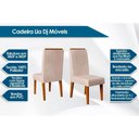 Ver imagem 2 de Conjunto: Mesa Sala Jantar Celeste C/ Tampo Madeirado C/ Vidro Redondo 103x103cm e 4 Cadeiras Lia