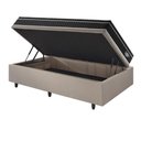 Ver imagem 4 de Base Box Baú 88x188 Linho Bege com Colchão Gransleep Molas Verticoil