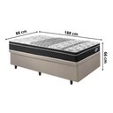 Ver imagem 2 de Base Box Baú 88x188 Linho Bege com Colchão Gransleep Molas Verticoil