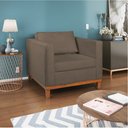 Ver imagem 3 de Kit Sofá 3 Lugares e 2 Poltronas Europa 180 cm Estilo Conforto e Elegância Suede Marrom