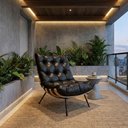Ver imagem 1 de Poltrona Decorativa Costela Courino Preto - Montanaris Decor